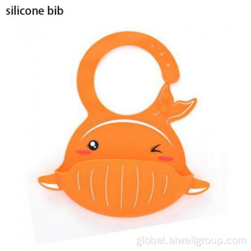 China Baby Feeding Bib Cartoon Whale Silicone Bib Factory